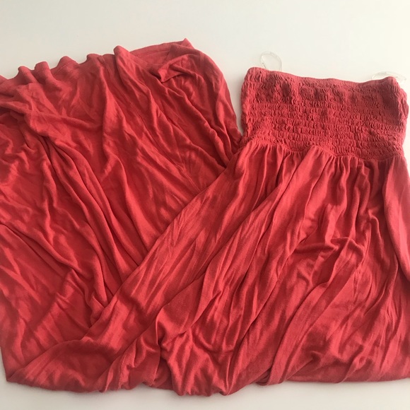 Coral Strapless Maxi Dress - Picture 5 of 5